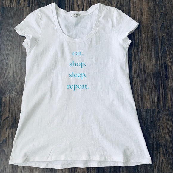 Tyler Boe Tops - Tyler Boe Graphic T-shirt Eat Shop Sleep Repeat